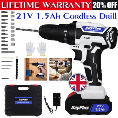 DAYPLUS® 2025 Cordless Drill Screwdriver 21V 45Nm Electric Drilling Machine with Battery