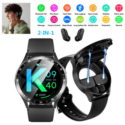 in Smart Watch With Earbuds TWS Bluetooth Wireless Headset
