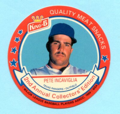 1989 King-B Jerky Second Annual Collector's Edition Disc # 24 Pete Incaviglia
