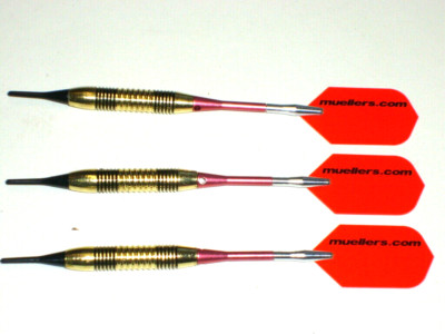 Soft Tip Darts New, 16 Gram Plated, Aluminum Spinning Shafts #3422