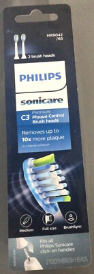 2pk HX9042/65 Philips Sonicare C3 Premium Plaque Control 2 Brush Heads EA (G2)