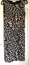 Planet Black/Taupe Animal Print Lined Sleeveless Stretchy Midi Dress 14