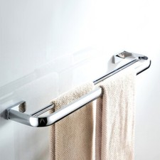 Wall Mounted Polished Chrome Brass Bathroom Towel Rail Holder Double Towel Bar
