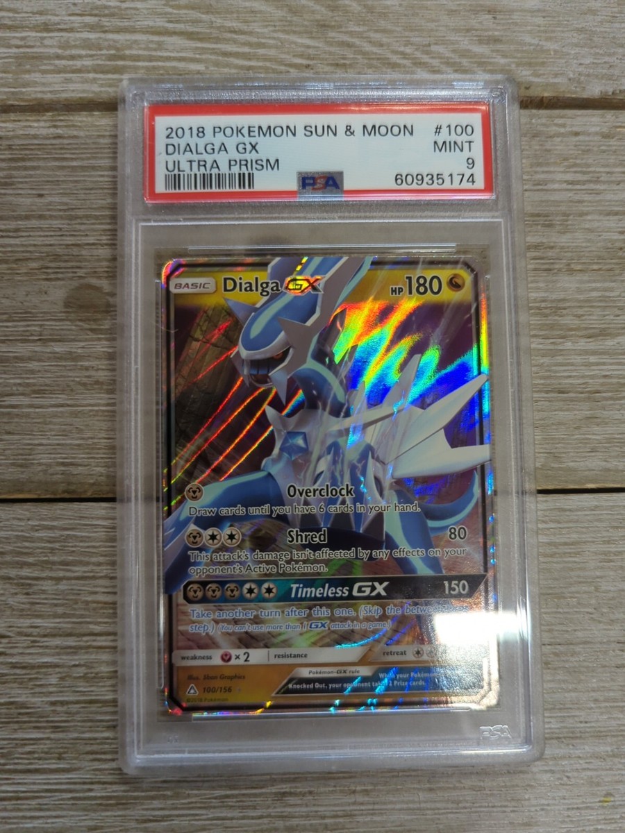 PSA 9 Graded 2018 Pokemon Sun & Moon Dialga GX Ultra Prism #100 | eBay