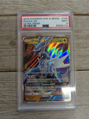 PSA 9 Graded 2018 Pokemon Sun & Moon Dialga GX Ultra Prism #100 | eBay