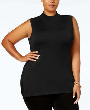 Jm Collection Plus Size Mock-Neck Sleeveless Sweater Size Ox