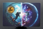"Under & Over" 1/1000 oz .999 Fine Gold Sea & Space Colorized in Card #2087/9999