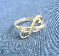 Sterling Silver Double Hearts  MOTHER DAUGHTER FRIENDS  Engraved Ring; SIZE 6.5