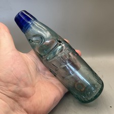 VERY RARE 6OZ VICTORIAN BLUE LIP CODD BOTTLE W J HOPPS LONG EATON