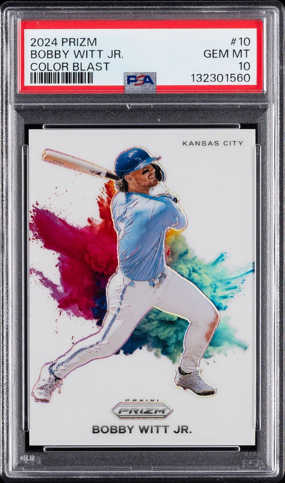2024 Prizm Bobby Witt Jr Color Blast RARE CHASE!! Gem Mint PSA 10