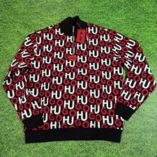 Hugo Boss Men's Dono Relaxed-Fit Logo-Print 1/4-Zip Sweatshirt Size Medium