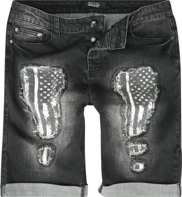 Rock Rebel by EMP Herren Shorts mit unterlegten Cut-Outs im Flag-Design