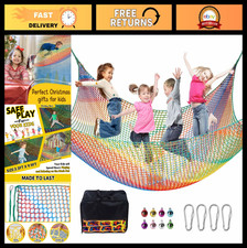 Kids Climbing Net - 3.3FT x 9.9FT Heavy Duty Playground Safety Mesh, Jungle Gym