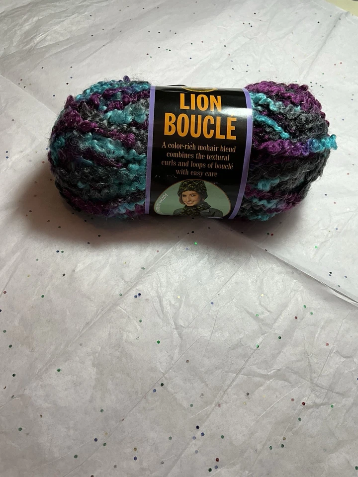 Lion Brand Yarn-Lion Boucle -Snow Cone 57 Yards Mohair Blend New - Image 2 of 4