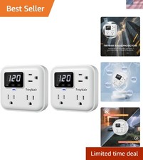 Dual 3-Outlet Surge Protector with LED Display Fireproof Housing - 1800 Joules