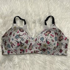 Torrid 40DD Bra Dream Wire Free Lightly Lined American Traditional Tattoo Print