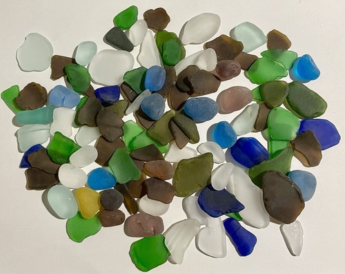 100 PIECES FAUX MAN MADE SEA GLASS! MULTI COLORS
