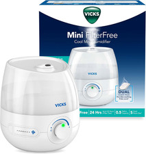 Mini Filter Free Cool Mist Humidifier, Small Room Variable Mist Control Work