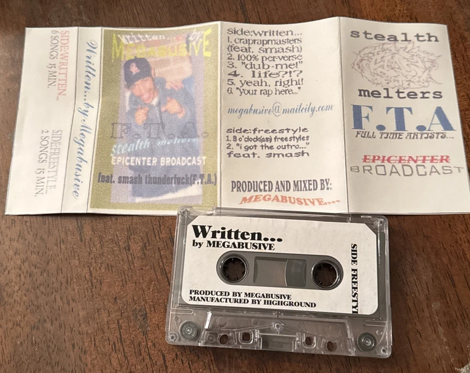 Megabusive Written…by Cassette Tape Demo Private Hip Hop Rap 1998 Very Rare ORIG - Image 2 of 4