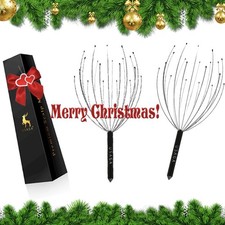 Head Scalp Massager 20-Finger Stress Relief Scratcher Set, Black