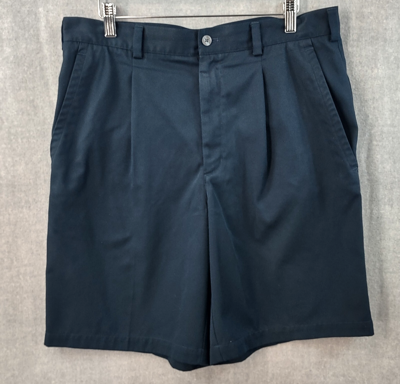 Nike Golf Dri Fit Shorts Men 34 Navy Blue Pleated Chino Pocket Performance