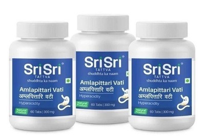 Sri Sri Tattva Amlapittari Vati 300mg 60Tabs Each (Pack of 3)