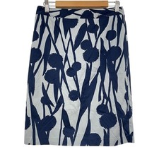 Boden Blue Floral Print Mini Pencil Skirt Women's 6 Knee Length Modest Career