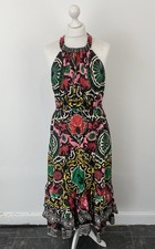 Alice + Olivia Loyce Twist Back Ruffle Hem Maxi Dress Size 12 UK Ladies