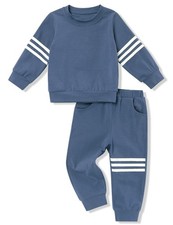 Boy Clothes Stripe Long Sleeve T-Shirt Tops Sweatsuit Pants Sets Fall Winter ...