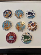 set of 8 hand made niarchos hellas coasters from Greece 