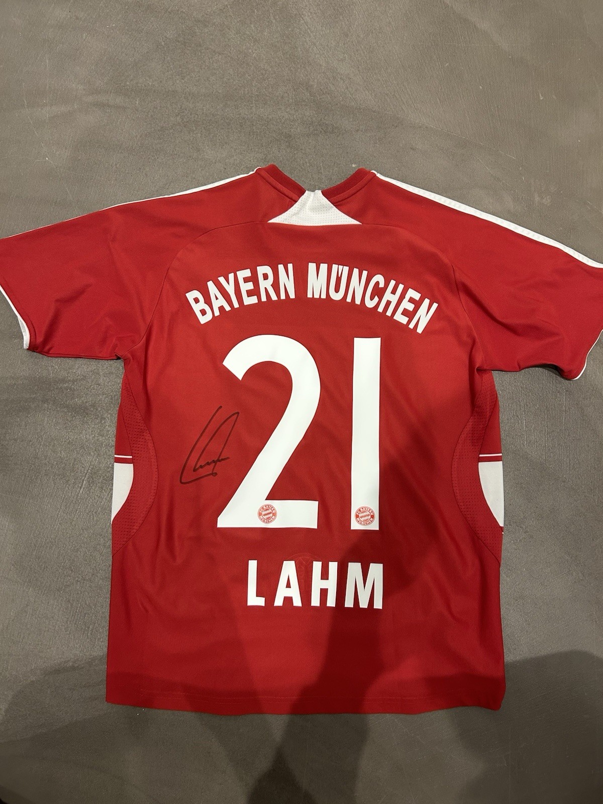 Original unterschriebenes Philip Lahm Fc Bayern München Adidas Trikot Größe S