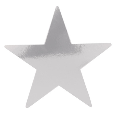 Beistle 24-Pack Foil Silver Star Cutouts Awards Night Party Decorations For