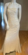 800 WHITE BY VERA WANG STRAPLESS LACE VW351044 WEDDING GOWN SZ 6 US