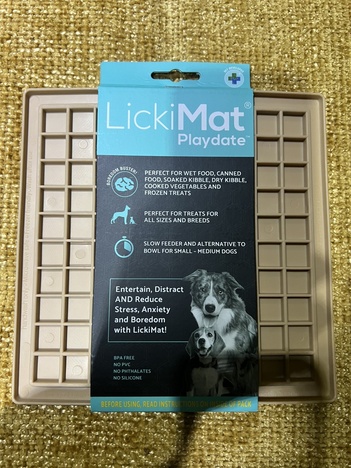 LickiMat Classic Playdate Slow Feeder Mat for Dogs - Reduces Stress & Anxiety