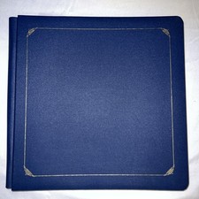 Creative Memories 12x12 Album Navy Blue w/Gold Lot w/ Sheets  Protectors New