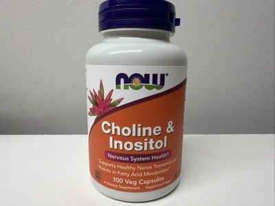 NOW Foods Choline & Inositol 500 mg 100 Veg Capsules New