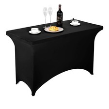 Spandex Fitted Stretch Table Cover for 4ft or 6ft or 8ft Folding Table, Recta...