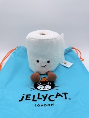 jellycat Amuseables Toilet Roll Authentic NWT With Dust Bag 