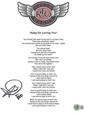 KEVIN CRONIN SIGNED REO SPEEDWAGON KEEP ON LOVING LYRIC SHEET BECKETT BAS COA