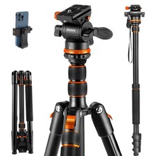 68 Fluid-Head-Camera-Tripod, Professional Travel Video Tripod for Camera