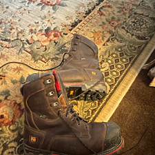 Timberland PRO Brown Leather Safety Toe Lace-Up Work Boots Rugged Sole