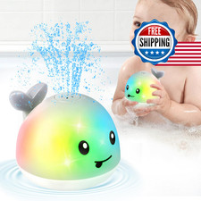 Whale Bath Toy Sprinkler, Light Up, Waterproof, Baby/Kids Easter Basket Stuffer
