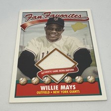 2004 Topps Fan Favorites Game Used Jersey Relic Willie Mays #FFR-WM NY Giants