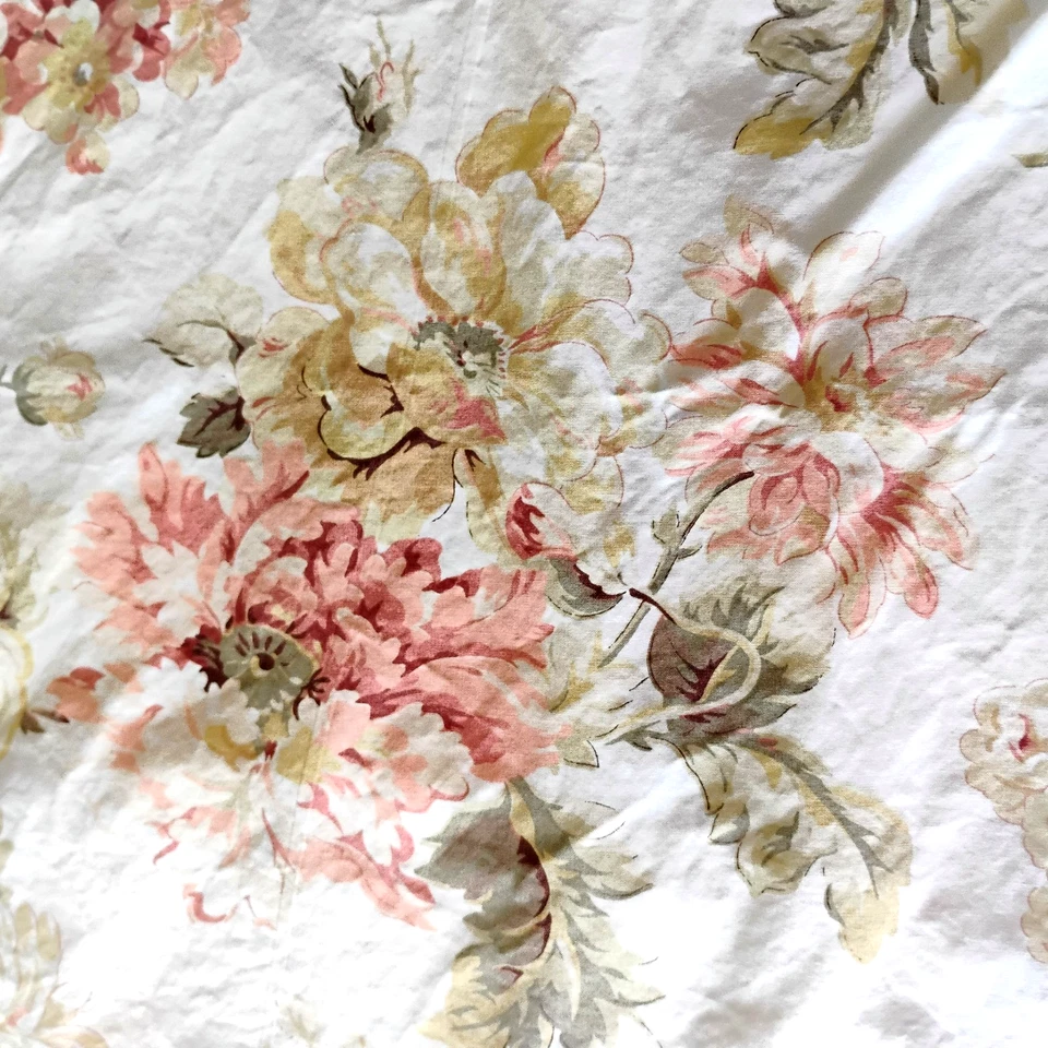 Eddie Bauer Pillow Cases Shams Cotton Standard Floral Yellow Pink Green Cream - Image 4 of 4