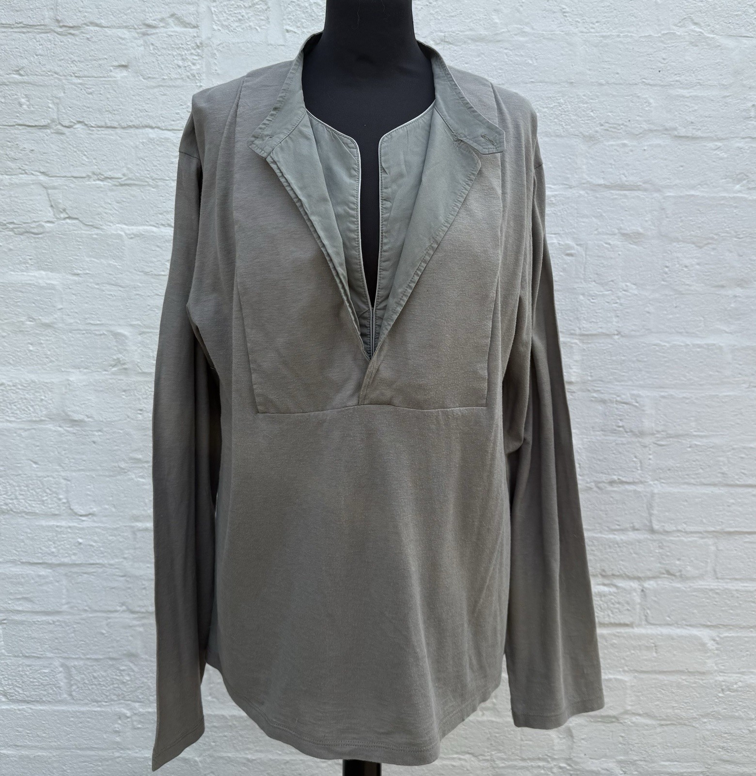 Yves Saint Laurent Fine Cotton Top in jersey di cashmere XL leggero bobbling