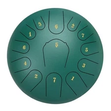 Rain Drum for Outside Garden,Steel Tongue Drum 12 Inches 12inch13notes Green