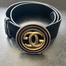 Gucci GG Black Crocodile skin Unisex Ladies Men’s Belt from 1970s