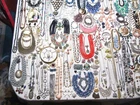 HUGE 202 PC LOT VINTAGE NOW COSTUME JEWELRY-NECKLACES, EARRINGS, PINS, BRACELETS