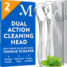 Tongue Scraper for Adults 2 Pack , Reduce Bad Breath, Metal Tongue Scraper, Ton