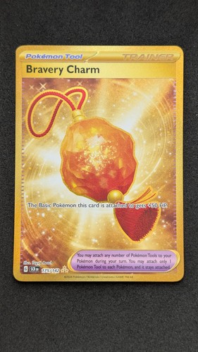 Bravery Charm 175/142 Hyper Rare Stellar Crown Pokemon Holo Near Mint